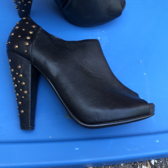 Studded heel peep, toe ankle booties - Picture 3 of 4